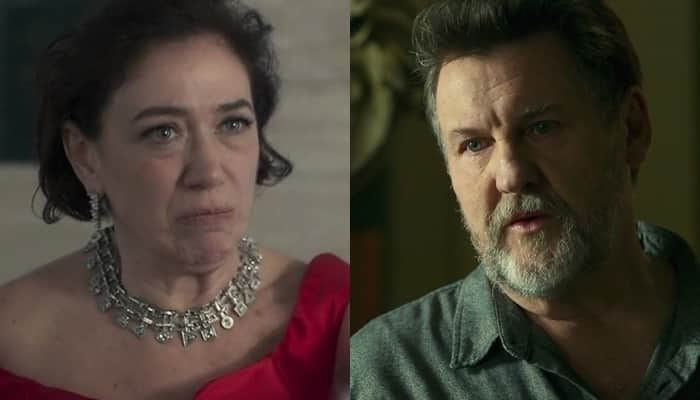 Valentina (Lília Cabral) e Egídio (Antonio Calloni) em O Sétimo Guardião (Foto: Reprodução/Globo) Valentina (Lília Cabral) e Egídio (Antonio Calloni) em O Sétimo Guardião (Foto: Reprodução/Globo)