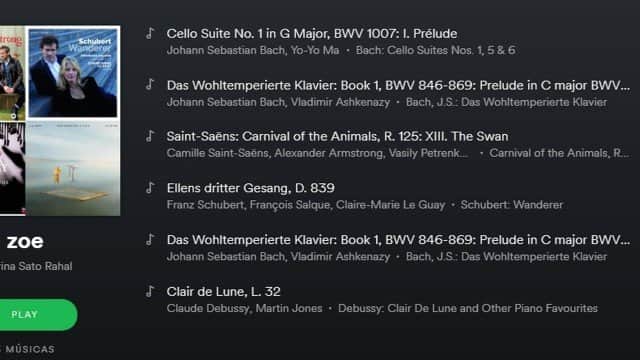 Playlist criada por Sabrina Sato para Zoe (Foto: Reprodução) Playlist criada por Sabrina Sato para Zoe (Foto: Reprodução)
