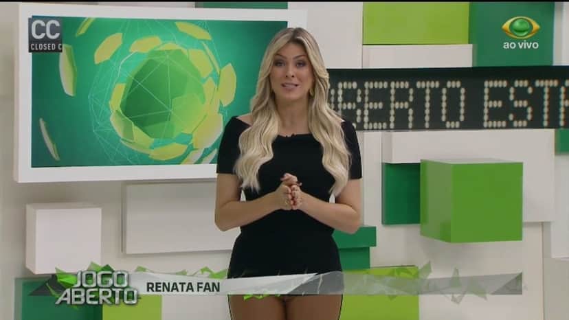 Renata Fan no comando do Jogo Aberto (Foto: Reprodução) Renata Fan no comando do Jogo Aberto (Foto: Reprodução)