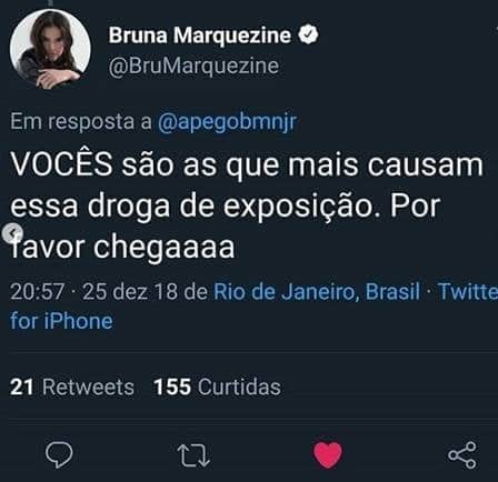 Bruna Marquezine responde para fã de Neymar (Foto: Reprodução/Twitter) Bruna Marquezine responde para fã de Neymar (Foto: Reprodução/Twitter)