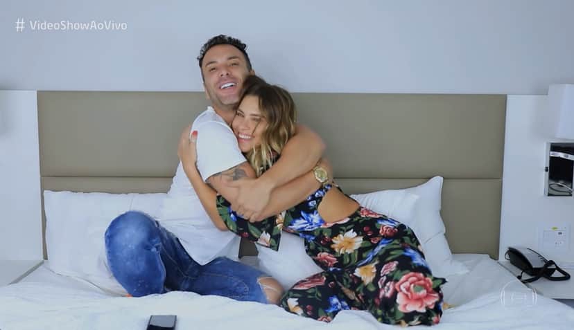 Carolina Dieckmann e Matheus Mazzafera no Vídeo Show da Globo (Foto: Reprodução) Carolina Dieckmann e Matheus Mazzafera no Vídeo Show da Globo (Foto: Reprodução)