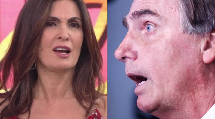 Fátima Bernardes e Jair Bolsonaro na Globo (Foto: Reprodução) Fátima Bernardes e Jair Bolsonaro na Globo (Foto: Reprodução)