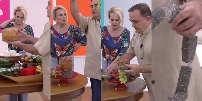 Ana Maria Braga recebeu especialista que derrapou na higiene na Globo (Foto: Reprodução) Ana Maria Braga recebeu especialista que derrapou na higiene na Globo (Foto: Reprodução)
