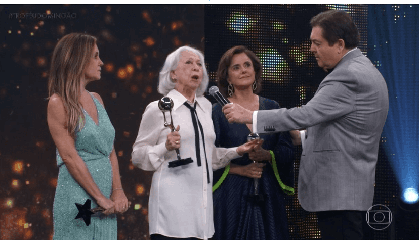 Fernanda Montenegro fez desabafo enfático no Domingão (Foto: Reprodução/Globo) Fernanda Montenegro fez desabafo enfático no Domingão (Foto: Reprodução/Globo)