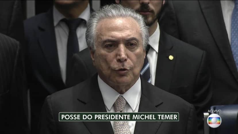 Michel Temer foi empossado como presidente em 2016 (Foto: Reprodução/Globo) Michel Temer foi empossado como presidente em 2016 (Foto: Reprodução/Globo)