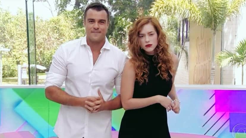 Joaquim Lopes e Sophia Abrahão apresentam o último 'Vídeo Show' na TV nesta sexta-feira, 11/1 — (Foto: TV Globo)