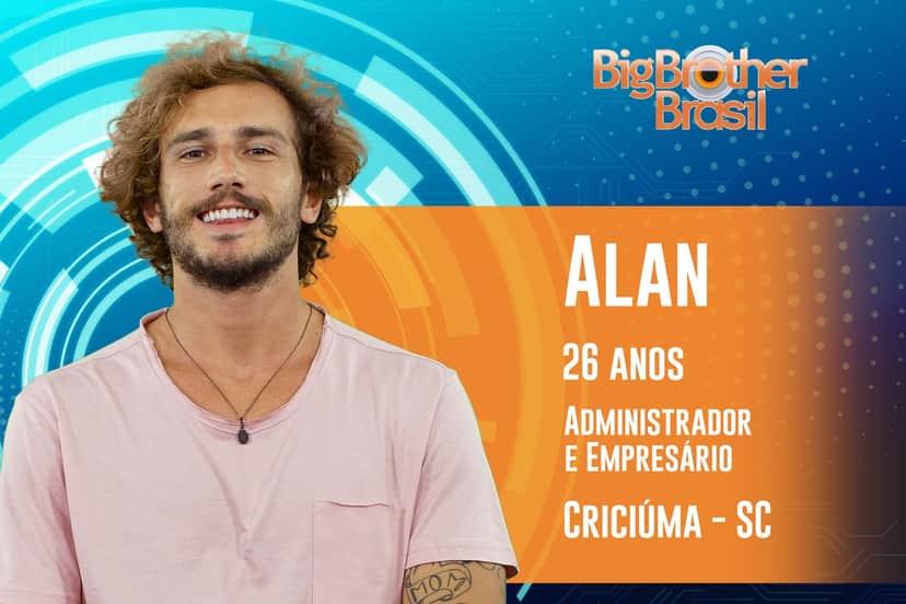 Alan é de Santa Catarina, tem 26 anos e estará no BBB19 Alan é de Santa Catarina, tem 26 anos e estará no BBB19