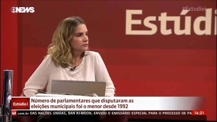 Leila Steremberg no Estúdio I (Foto: Reprodução) Leila Steremberg no Estúdio I (Foto: Reprodução)