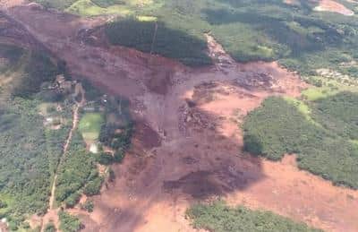 Barragem da mineradora Vale se rompe e atinge Brumadinho, em Minas Gerais (Foto: Divulgação) Barragem da mineradora Vale se rompe e atinge Brumadinho, em Minas Gerais (Foto: Divulgação)