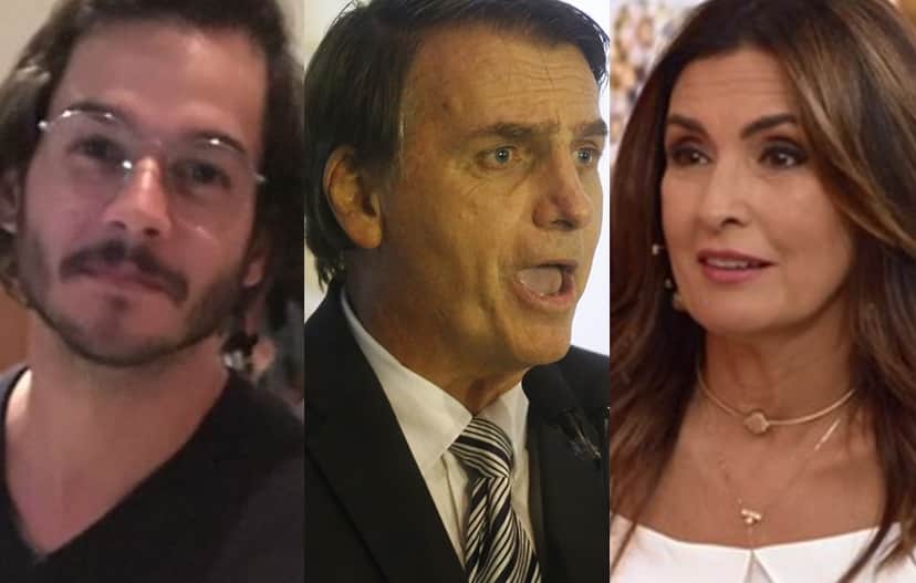 Túlio Gadelha, Jair Bolsonaro e Fátima Bernardes (Foto: Reprodução) Túlio Gadelha, Jair Bolsonaro e Fátima Bernardes (Foto: Reprodução)