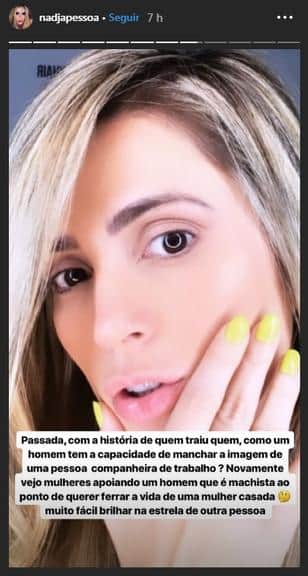 Nadja defende Marina Ruy Barbosa Nadja defende Marina Ruy Barbosa