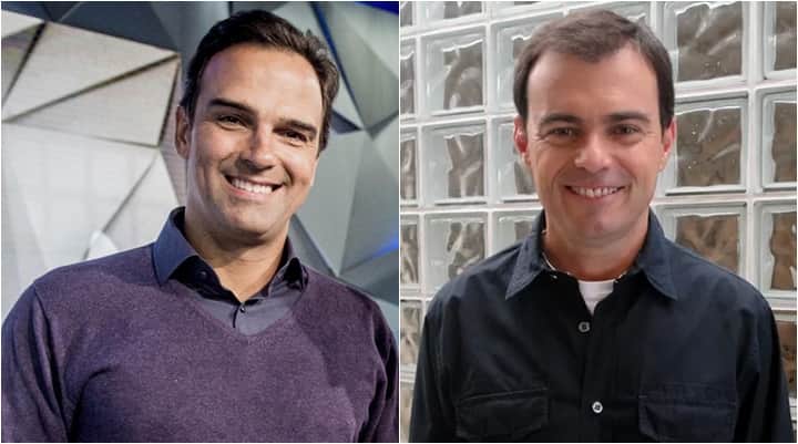 Tadeu Schmidt conta que copiava Tino Marcos. (Foto: Montagem/Divulgação) Tadeu Schmidt conta que copiava Tino Marcos. (Foto: Montagem/Divulgação)