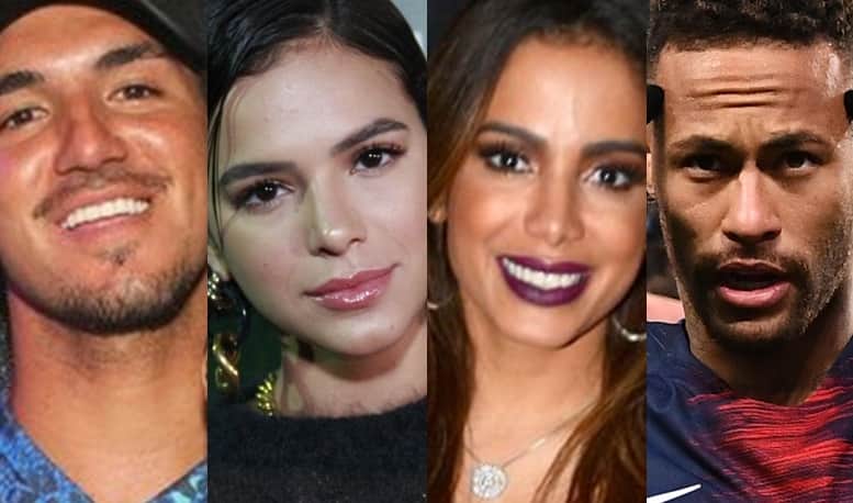 Gabriel Medina, Bruna Marquezine, Anitta e Neymar (Foto: Reprodução) Gabriel Medina, Bruna Marquezine, Anitta e Neymar (Foto: Reprodução)