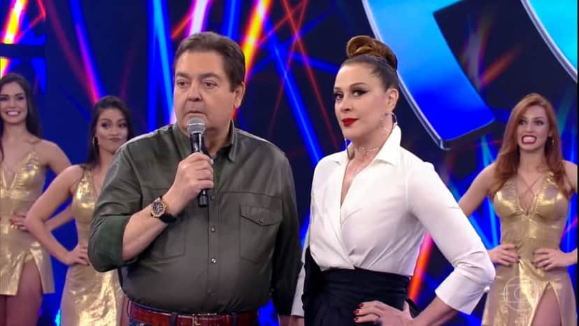 Faustão e Claudia Raia, que é jurada do Show dos Famosos (Foto: Reprodução/Globo) Faustão e Claudia Raia, que é jurada do Show dos Famosos (Foto: Reprodução/Globo)