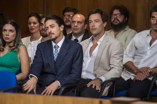 Jerônimo (Jesuíta Barbosa) observa da plateia o julgamento de João (Rafael Vitti) (Foto: Globo/João Cotta) Jerônimo (Jesuíta Barbosa) observa da plateia o julgamento de João (Rafael Vitti) (Foto: Globo/João Cotta)