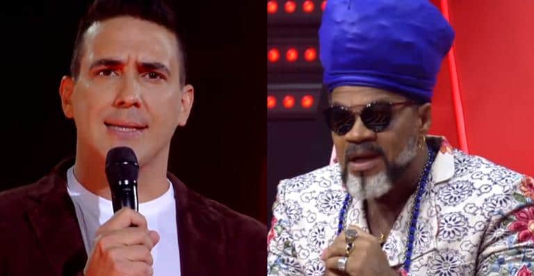 André Marques e Carlinhos Brown no The Voice Kids (Foto: Reprodução/Globo) André Marques e Carlinhos Brown no The Voice Kids (Foto: Reprodução/Globo)
