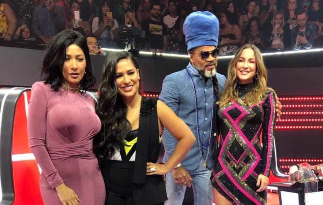 O time de técnicos do reality The Voice Kids (Foto: Divulgação/Globo) O time de técnicos do reality The Voice Kids (Foto: Divulgação/Globo)