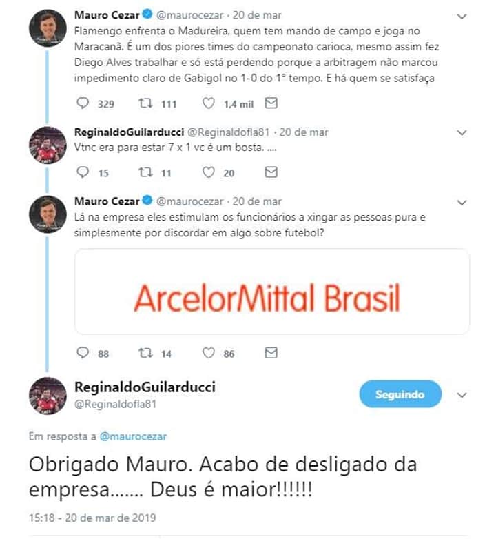 Torcedor xingou o comentarista Mauro Cézar Pereira. (Foto: Reprodução)