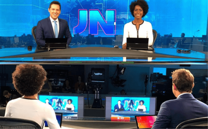 Maju Coutinho mostrou bastidores do Jornal Nacional na Globo Maju Coutinho mostrou bastidores do Jornal Nacional na Globo