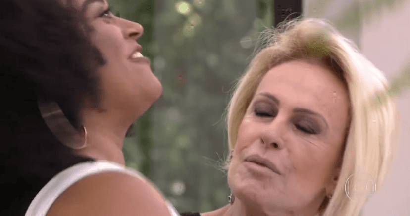 Rízia e Ana Maria Braga na Globo (Foto: Reprodução) Rízia e Ana Maria Braga na Globo (Foto: Reprodução)