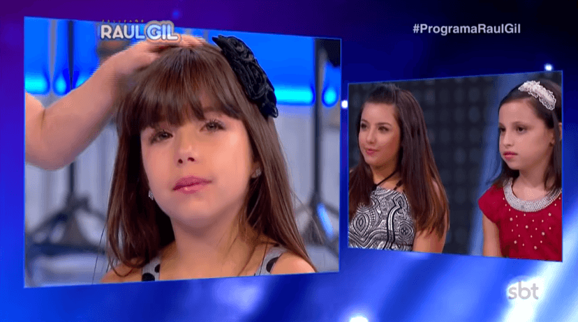 Yasmin e Milena no Programa Raul Gil (Foto: Reprodução) Yasmin e Milena no Programa Raul Gil (Foto: Reprodução)
