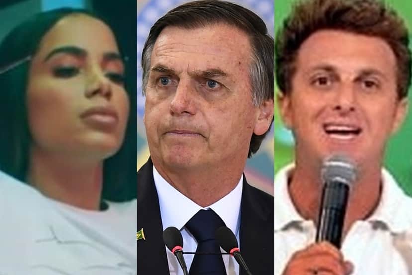 Anitta e Luciano Huck colocaram Bolsonaro contra a parede na Globo (Foto: Reprodução) Anitta e Luciano Huck colocaram Bolsonaro contra a parede na Globo (Foto: Reprodução)