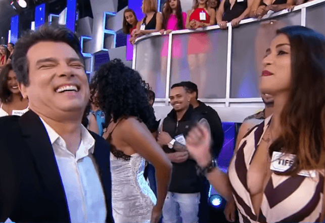 Celso Portiolli e Tiffany (Foto: Reprodução/ SBT) Celso Portiolli e Tiffany (Foto: Reprodução/ SBT)
