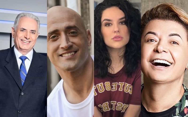 William Waack, Paulo Gustavo, Kefera e David Brazil acusados de racismo (Foto: Reprodução) William Waack, Paulo Gustavo, Kefera e David Brazil acusados de racismo (Foto: Reprodução)