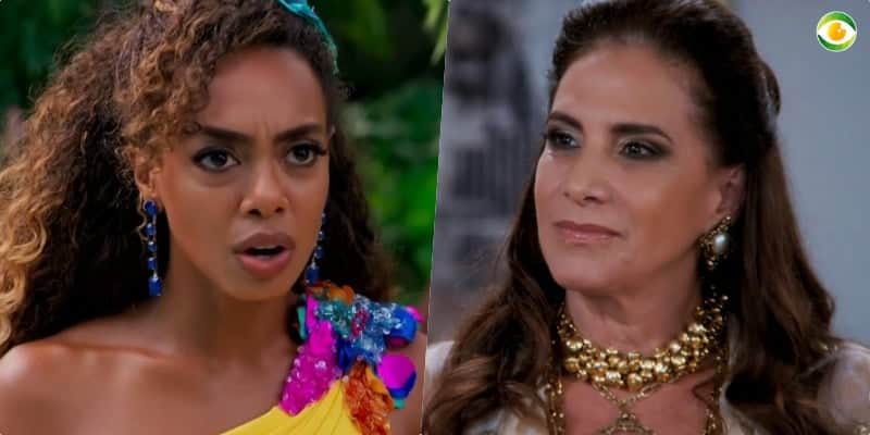 Dandara (Dandara Mariana) e Mercedes (Totia Meirelles) viverão em guerra em Verão 90 