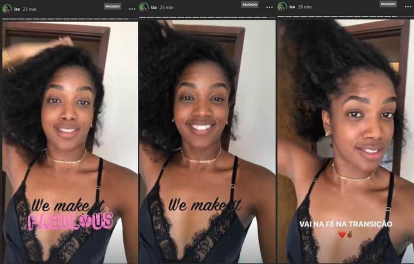 Verdadeiro cabelo da Iza (Foto: Reprodução/ Instagram) Verdadeiro cabelo da Iza (Foto: Reprodução/ Instagram)