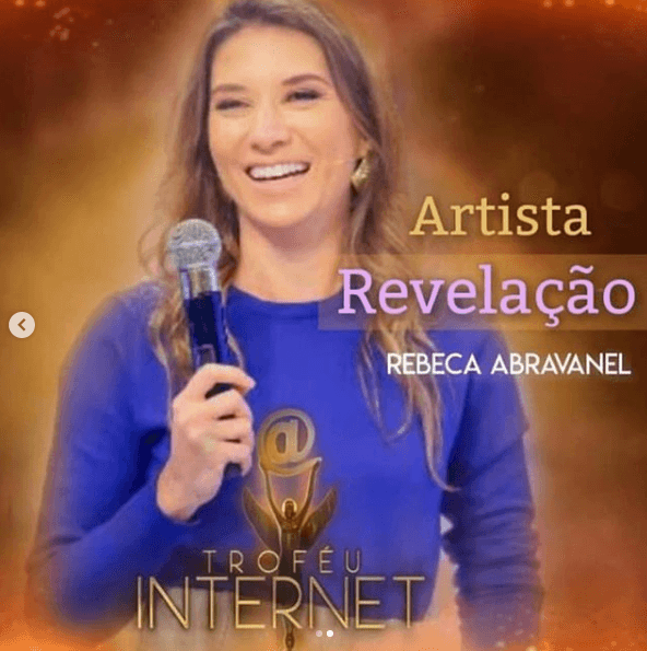 Rebeca Abravanel leva prêmio (Foto: Reprodução/ Instagram) Rebeca Abravanel leva prêmio (Foto: Reprodução/ Instagram)