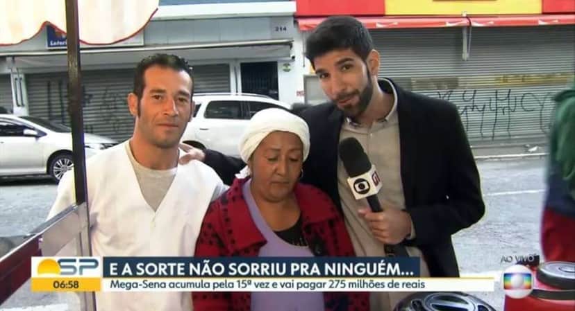 Senhora que foi assaltada após participar do Bom Dia São Paulo (Foto: Reprodução/ Globo) Senhora que foi assaltada após participar do Bom Dia São Paulo (Foto: Reprodução/ Globo)