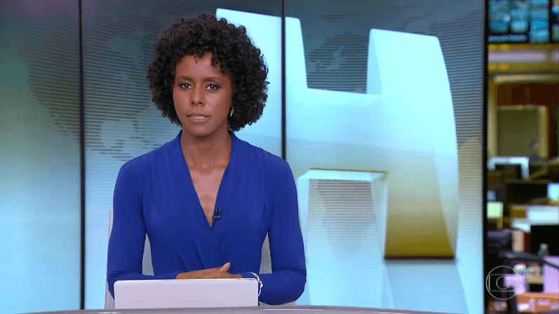 Maju Coutinho no comando do Jornal Hoje (Foto: Reprodução/Globo) Maju Coutinho no comando do Jornal Hoje (Foto: Reprodução/Globo)