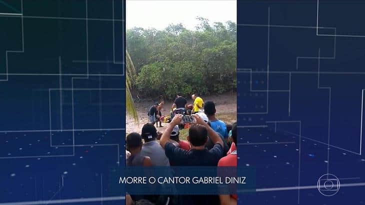 Imagem exibida pela Globo do acidente com Gabriel Diniz Imagem exibida pela Globo do acidente com Gabriel Diniz