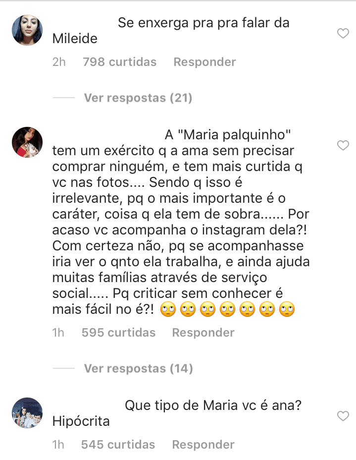 Internautas atacam Ana Hickmann e Ticiane Pinheiro, após apresentadoras falarem de Mileide Mihaile Internautas atacam Ana Hickmann e Ticiane Pinheiro, após apresentadoras falarem de Mileide Mihaile