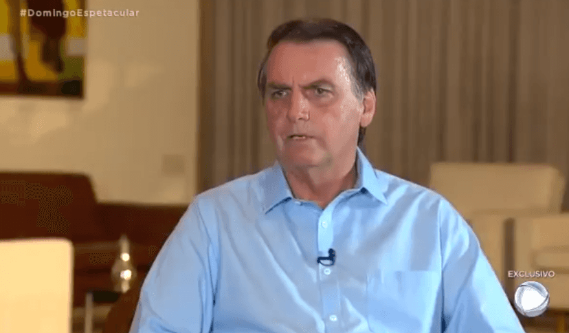 O presidente Jair Bolsonaro durante entrevista para a Record (Foto: Reprodução) O presidente Jair Bolsonaro durante entrevista para a Record (Foto: Reprodução)