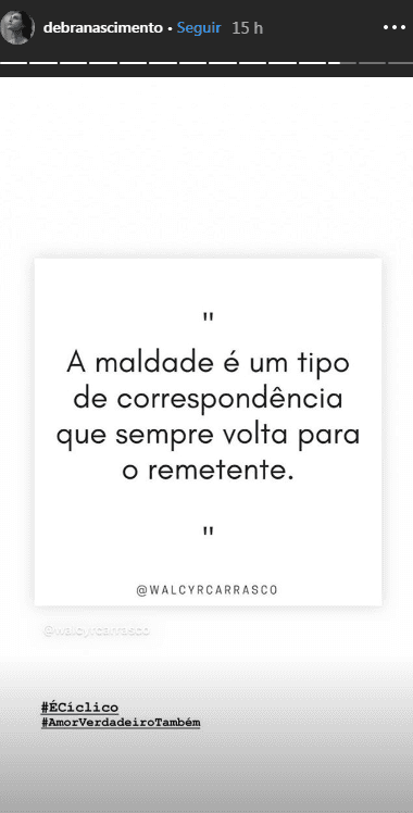 Publicação de Débora Nascimento (Foto: Reprodução/ Instagram) Publicação de Débora Nascimento (Foto: Reprodução/ Instagram)