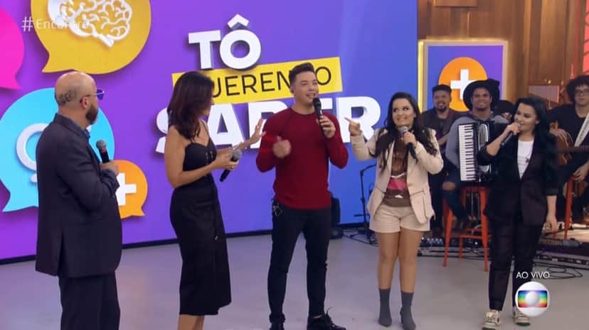 Maiara e Maraisa e o cantor Wesley Safadão participaram do programa Encontro com Fátima Bernardes na Globo. Foto: Reprodução Maiara e Maraisa e o cantor Wesley Safadão participaram do programa Encontro com Fátima Bernardes na Globo. Foto: Reprodução