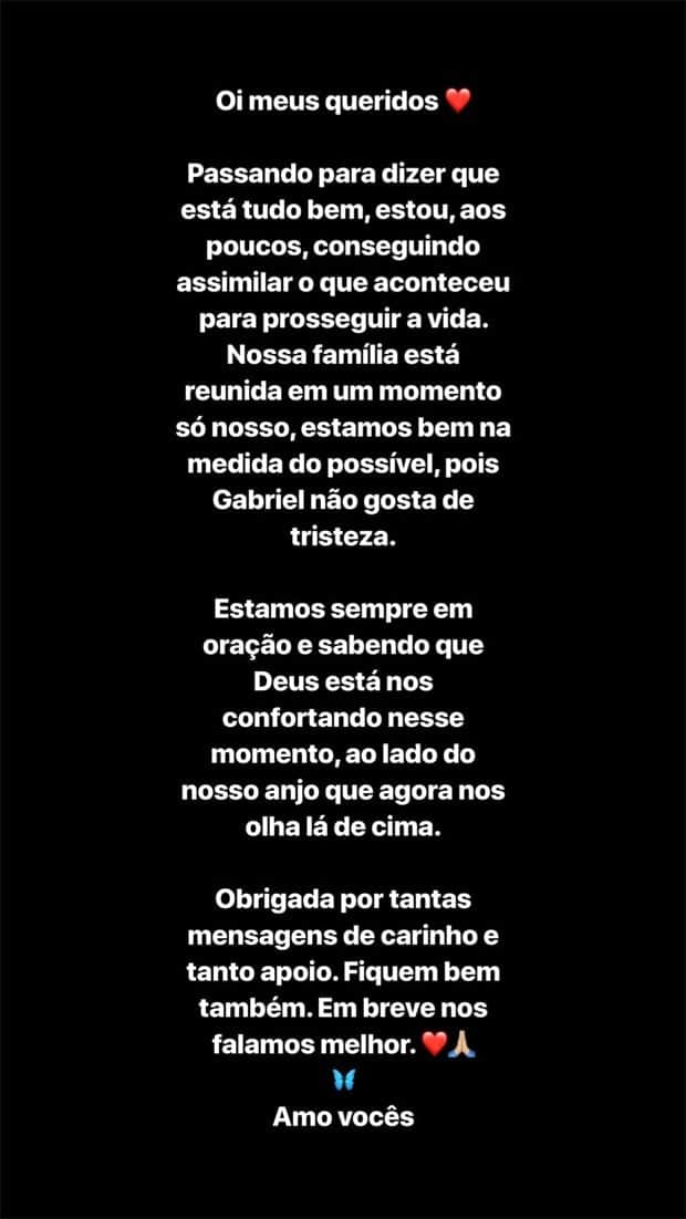 Karoline Calheiros, namorada de Gabriel Diniz, se manifestou sobre o acidente que culminou na morte do cantor (Reprodução: Instagram) Karoline Calheiros, namorada de Gabriel Diniz, se manifestou sobre o acidente que culminou na morte do cantor (Reprodução: Instagram)