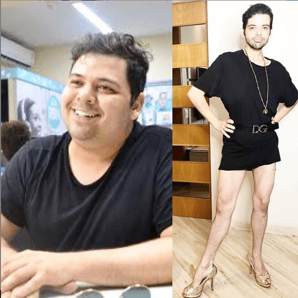 Gustavo Mendes antes e depois (Foto: Reprodução)