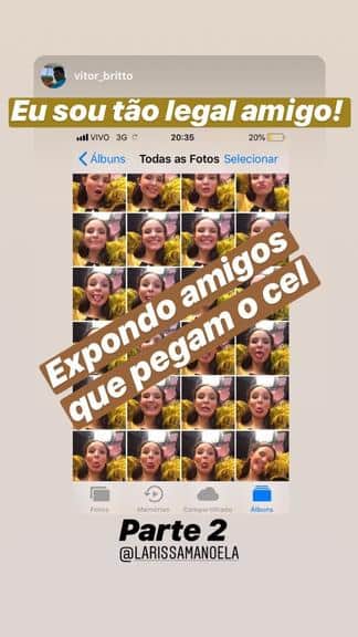 Larissa Manoela foi exposta por amigo nas redes sociais (Foto: Reprodução/Instagram) Larissa Manoela foi exposta por amigo nas redes sociais (Foto: Reprodução/Instagram)