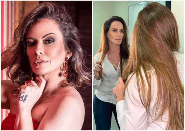 O antes e o depois de Núbia Oliiver (Foto: Reprodução/ Instagram) O antes e o depois de Núbia Oliiver (Foto: Reprodução/ Instagram)