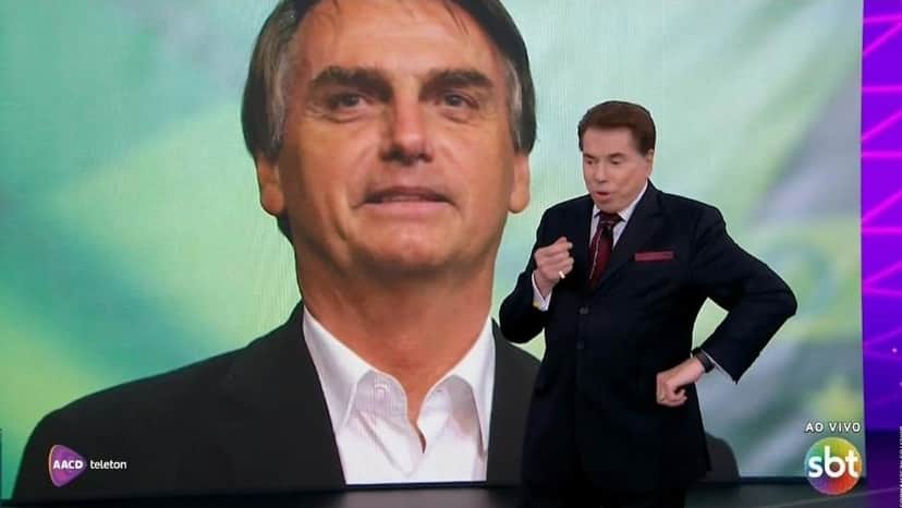 Silvio Santos já telefonou para o então presidente eleito Jair Bolsonaro ao vivo no SBT (Foto: Reprodução) Silvio Santos já telefonou para o então presidente eleito Jair Bolsonaro ao vivo no SBT (Foto: Reprodução)