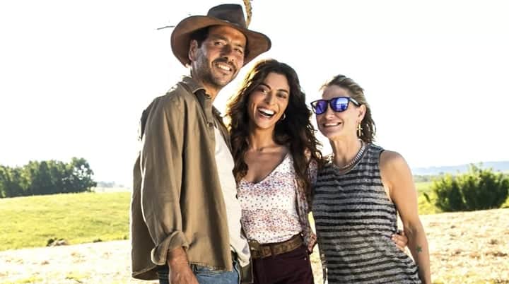 Marcos Palmeira, Juliana e Paes e a diretora Amora Mautner. (Foto: Divulgação) Marcos Palmeira, Juliana e Paes e a diretora Amora Mautner. (Foto: Divulgação)
