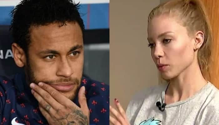 Neymar e Najila Trindade, a mulher que o acusa de estupro (Foto: Reprodução/SBT/Montagem TV Foco) Neymar e Najila Trindade, a mulher que o acusa de estupro (Foto: Reprodução/SBT/Montagem TV Foco)