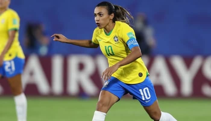 A atacante Marta, principal jogadora da Seleção feminina do Brasil; eliminação da Copa do Mundo teve ótima audiência na Globo (Foto: Divulgação/CBF)
