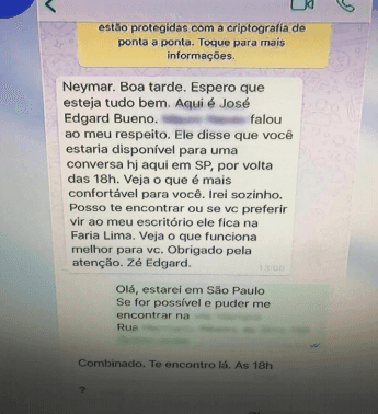 Conversa sobre suposto estupro de Neymar (Foto: Reprodução) Conversa sobre suposto estupro de Neymar (Foto: Reprodução)