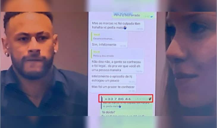 Neymar e Najila Trindade em conversa divulgada pelo "Cidade Alerta" (Foto: Divulgação/Record) Neymar e Najila Trindade em conversa divulgada pelo "Cidade Alerta" (Foto: Divulgação/Record)