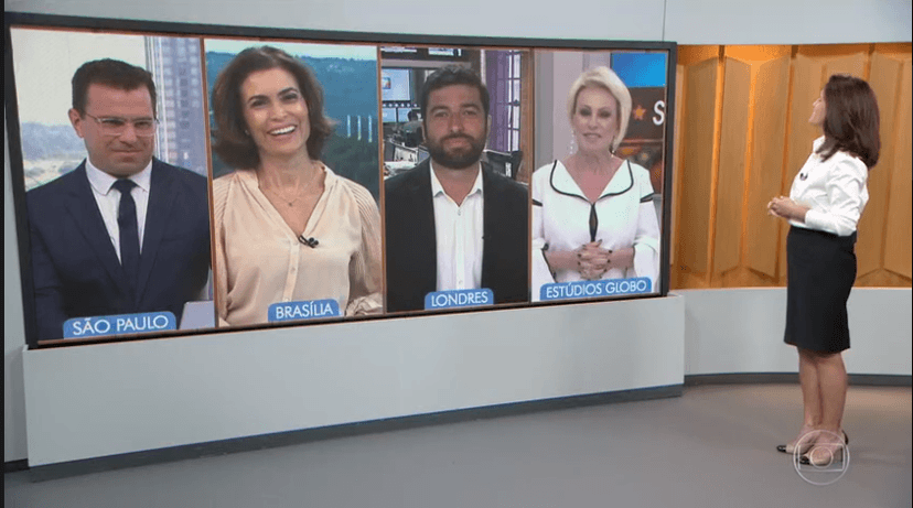 Ana Luiza e Ana Maria Braga interagiram durante o Bom Dia Brasil desta segunda (24) na Globo (Foto: Reprodução/ Globo) Ana Luiza e Ana Maria Braga interagiram durante o Bom Dia Brasil desta segunda (24) na Globo (Foto: Reprodução/ Globo)