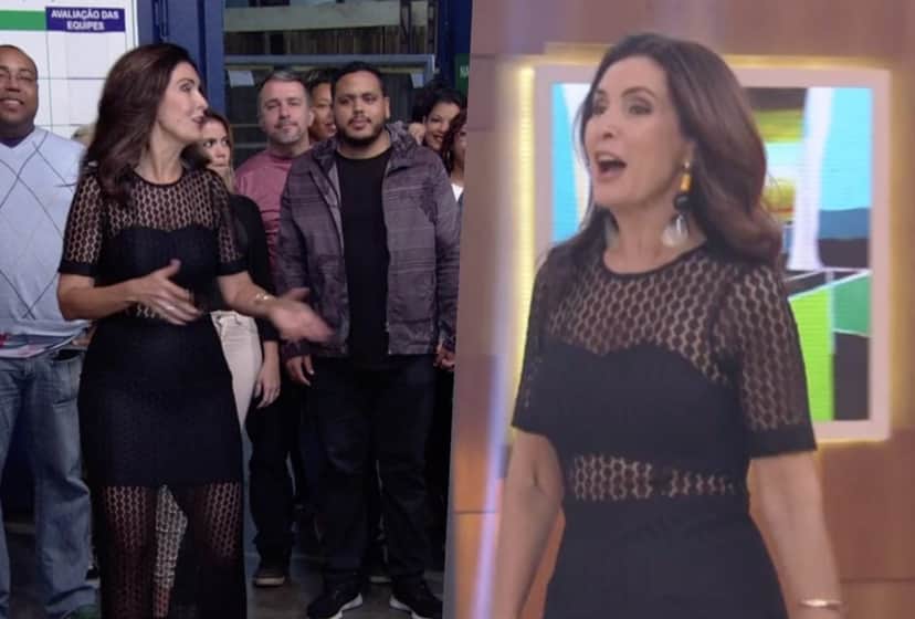 Fátima Bernardes chegou no Encontro da Globo de ônibus Fátima Bernardes chegou no Encontro da Globo de ônibus